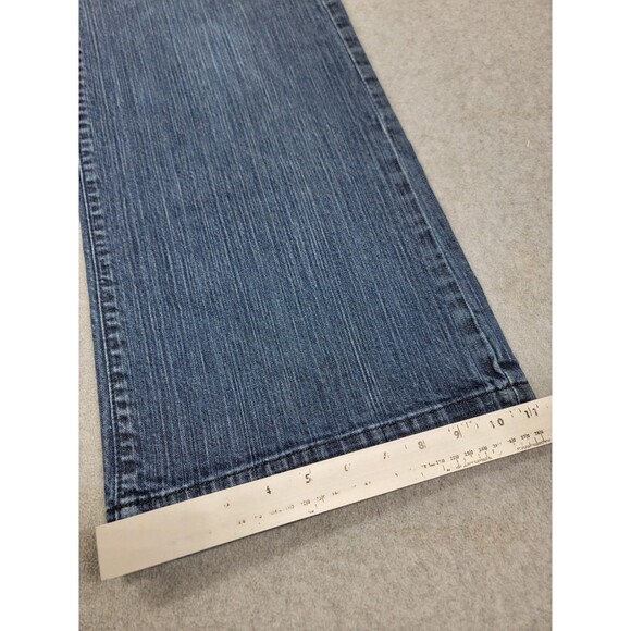 Banana Republic Trouser Jeans Womens 14 35x31 Wide Blue Stretch High Boho Y2K - Picture 4 of 15